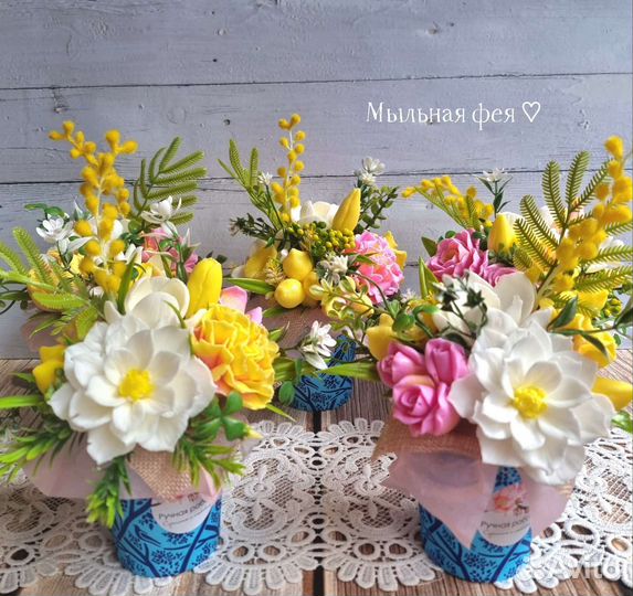 Бюджетные букетики из мыла ручной работы