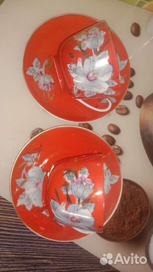 Винтаж Чайные пары мальва