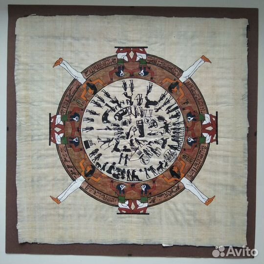 Панно чеканка мрамор папирус зеленая тара