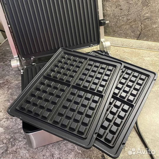 Электрогриль+ вафельница новая
