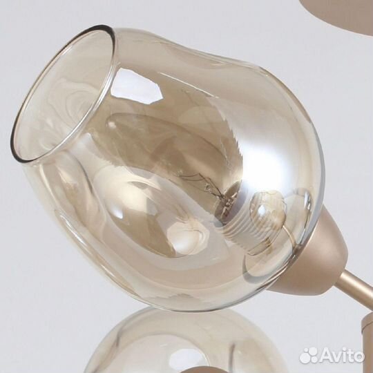 Люстра металл и стекло на кухню современная