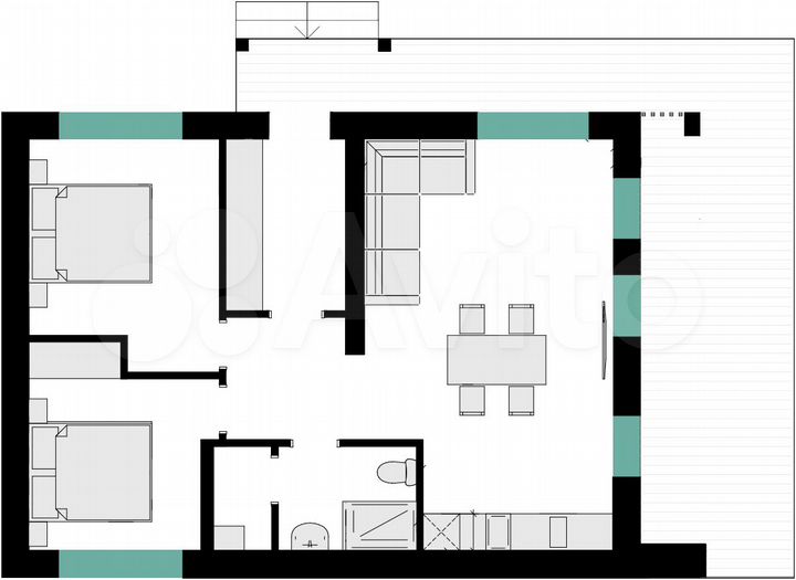 Дом 60 м² на участке 7 сот.