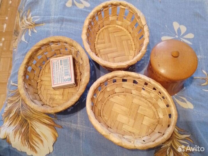 Плошка/конфетница плетеная+лапти