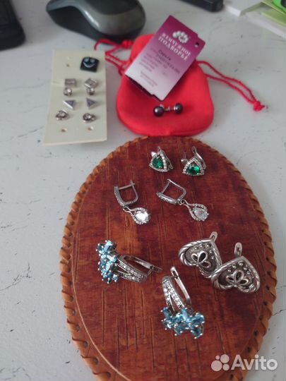 Серебряные серьги с натуральным жемчугом