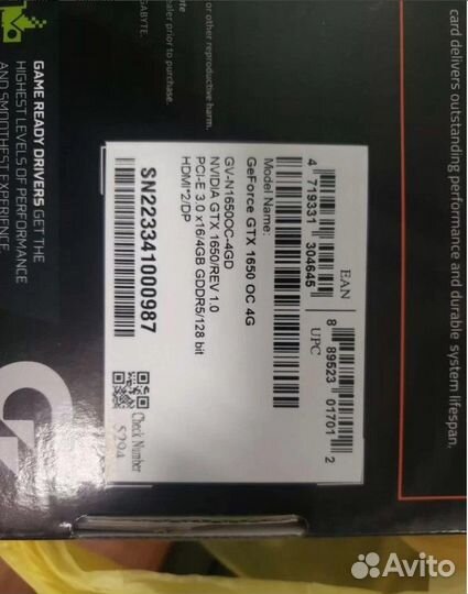 Видеокарта gtx 1650 4gb