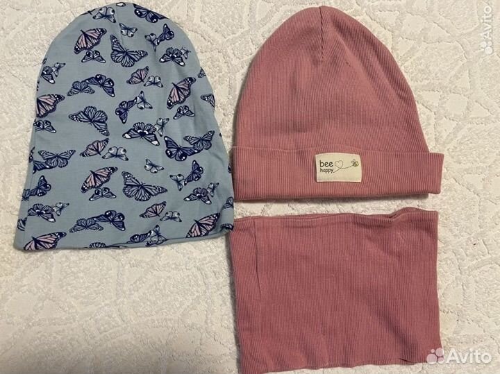 Шапка и снуд для девочки демисезонная