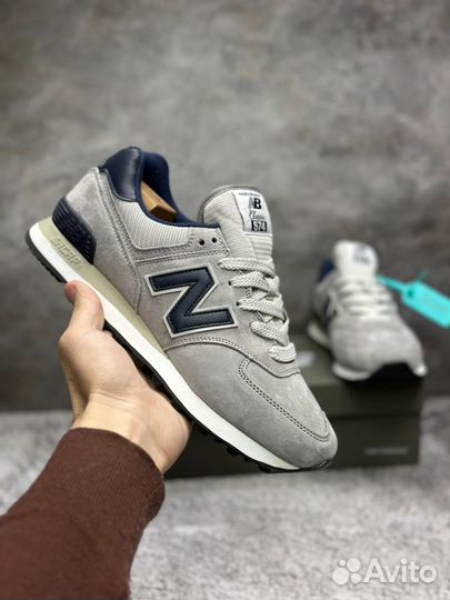 Кроссовки замшевые New Balance 574 Grey Blue