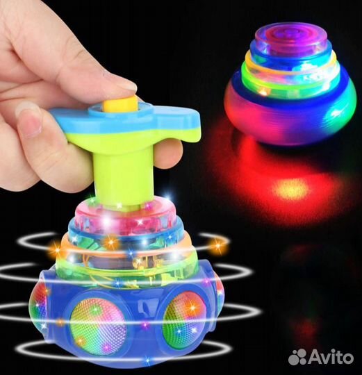 Подарок Игрушка музыкальный светящийся волчок