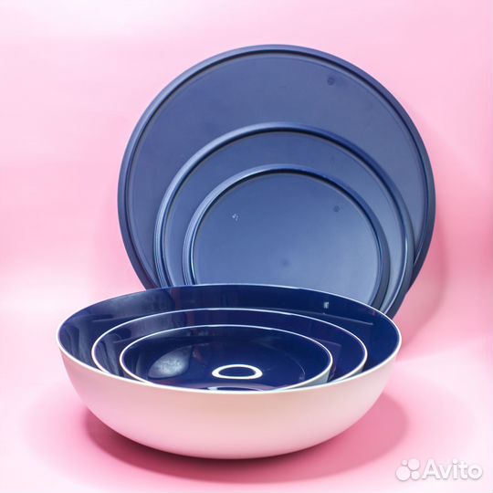 Сервировочный набор чаш с крышками + менажница