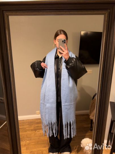 Щарф женский зимний голубой