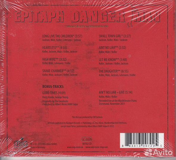 Epitaph - Danger Man (digi)(CD)