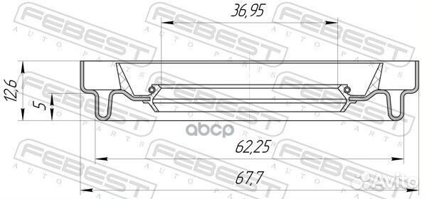 Сальник (36.95x62.25x5x12.6) mazda 3 bk 2003-20