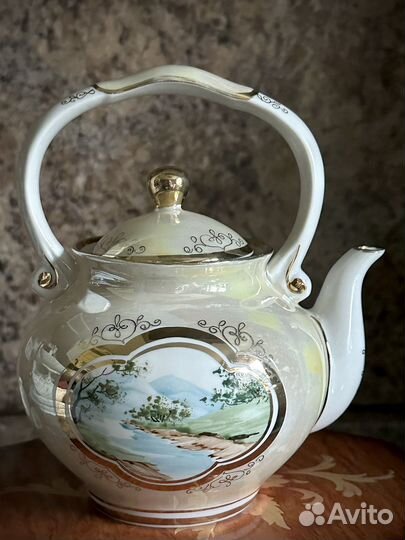 Заварочный чайник фарфор. Ручная роспись