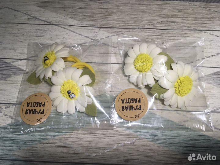 Ромашки - резинка для волос