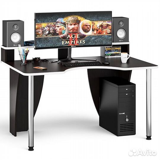 Игровой компьютерный стол с надстройкой С-мд-ск2Н