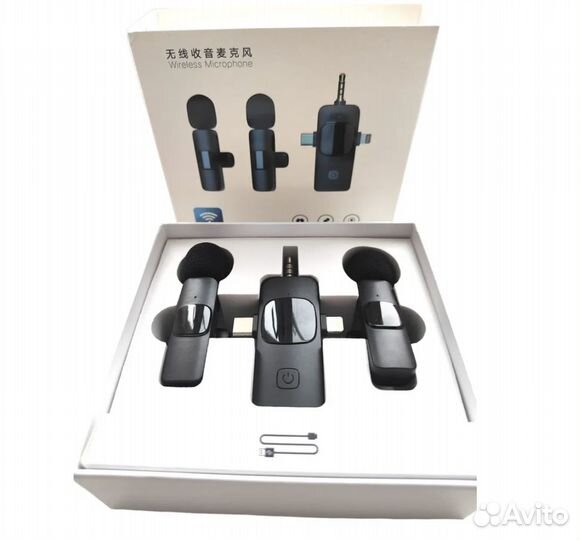 Беспроводной Петличный микрофон IOS, Type-C, 3,5мм