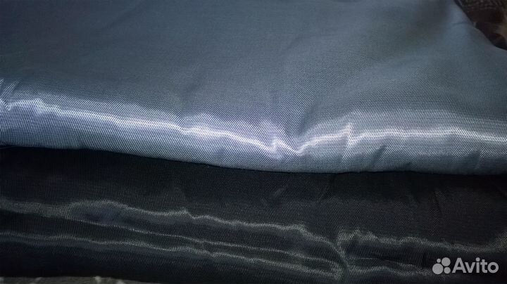 Ткань подкладочная. Саржа. Серый. Черный