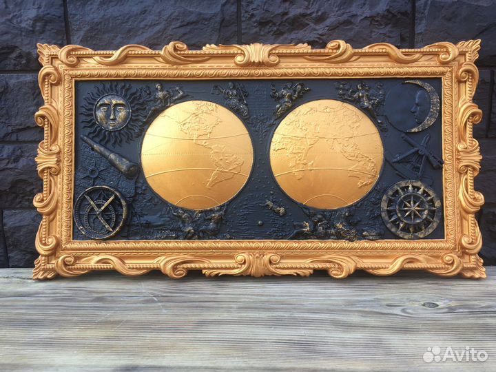 Барельеф картина Карта мира