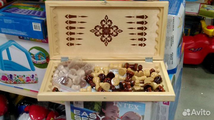 Шахматы, нарды 60 на 60, 3 в 1 нар.шахм.шашки