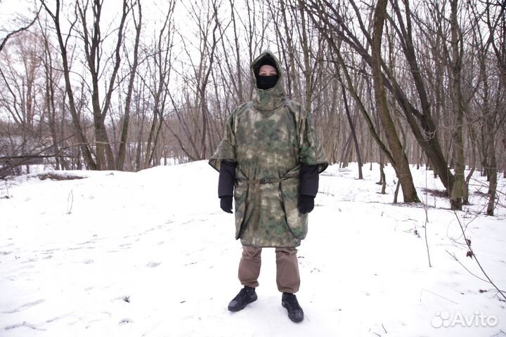 Пончо- спальник дождевик тактический 5в1