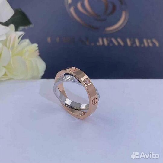 Кольцо Cartier Love, бриллиантовое паве 0,28ct