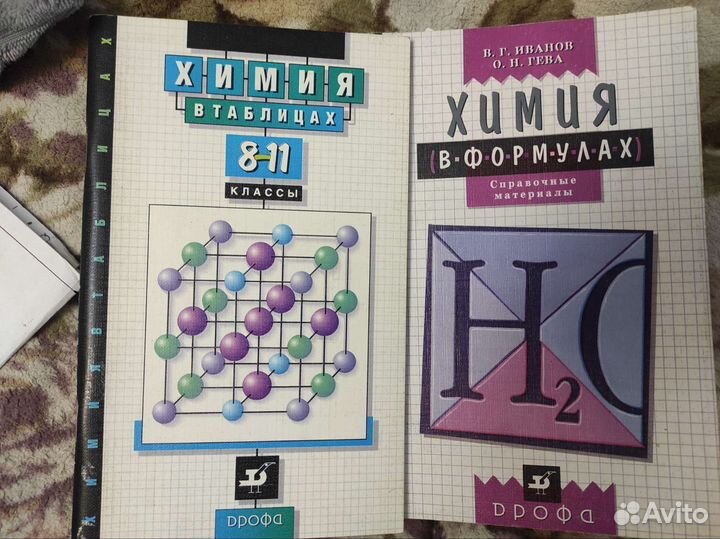 Справочные материалы по химии, шпаргалка