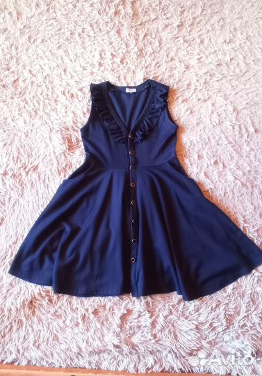 Школьный сарафан 152 синий