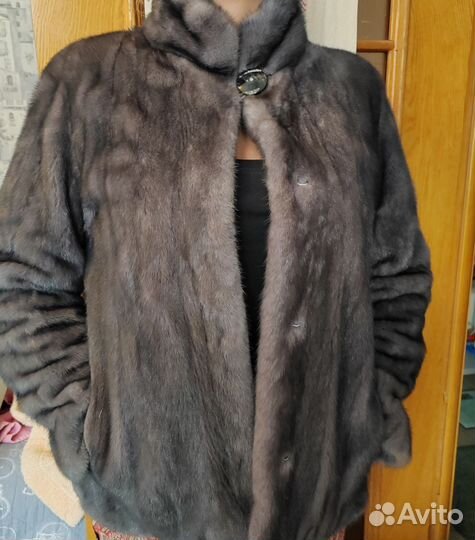 Шуба норковая 46 48 цвет графит Saga mink royal