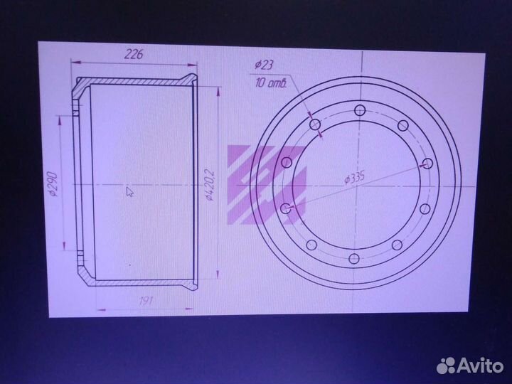 Барабан тормозной полуприцепа BPW/камаз