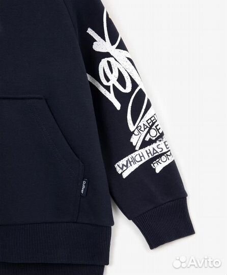 Толстовка на молнии из футера синяя Gulliver 122