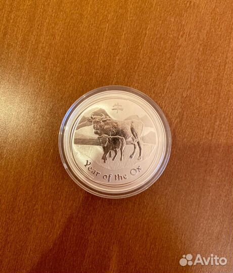 Монета Австралийский доллар Год быка 2009 серебро