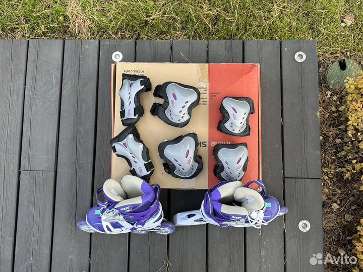 Ролики женские Roces 37 и комплект защиты