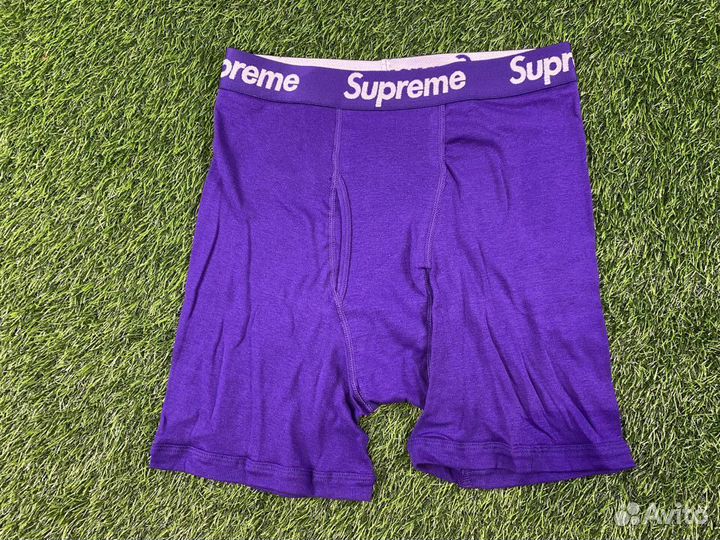 Трусы Supreme Hanes Boxers Purple S-XL Оригинал