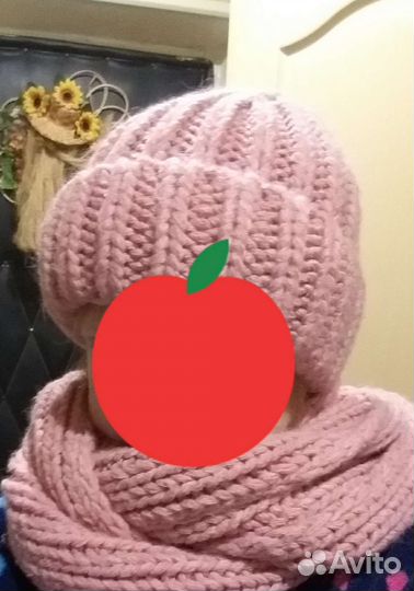 Комплект шапка и снуд женский