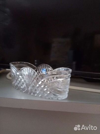 Ваза кубок,30 см выс, толстый хрусталь