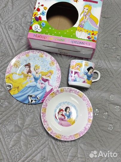 Набор детской посуды Принцессы 3 предмета