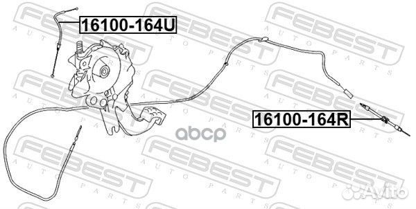 Трос стояночного тормоза 16100164U Febest