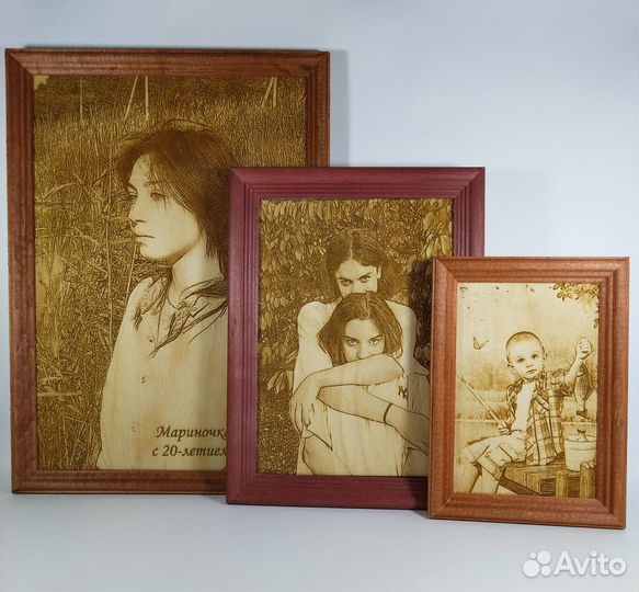 Портреты выжженные по фото на дереве