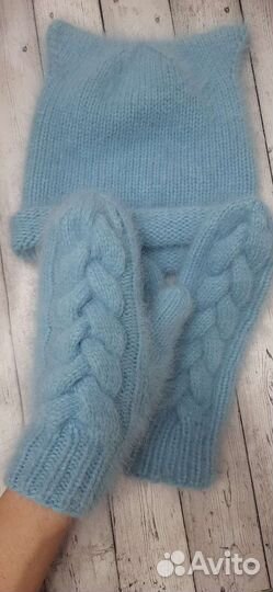 Пушистый вязаный комплект в наличии