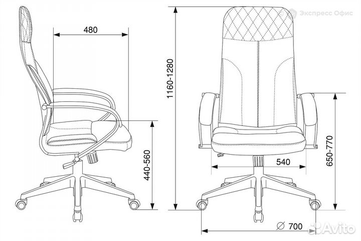 Кресло для руководителя Бюрократ CH-608/fabric-bla