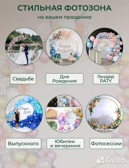 Каркас арка для фотозоны 2м круглая