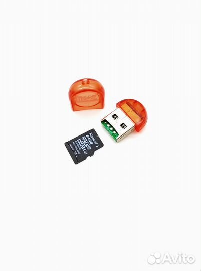 Переходник/card reader/USB-MicroSD/Красный