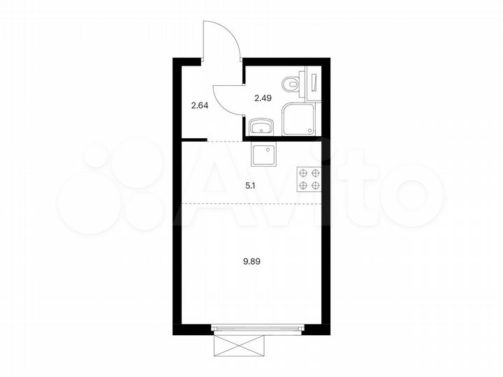 Квартира-студия, 20,1 м², 25/33 эт.