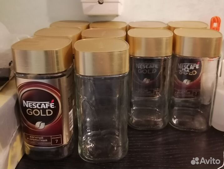 Пустые большие банки из под кофе Nescafe для круп