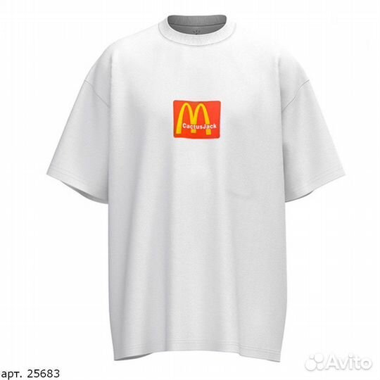 Футболка cactus jack mcdonalds Белая