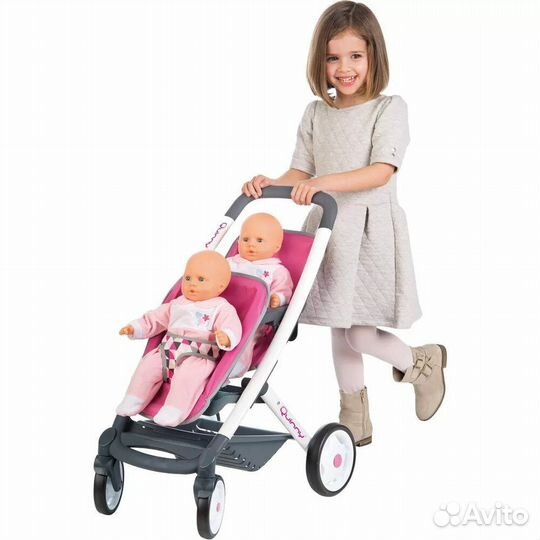 Коляска для кукол quinny smoby для двойни