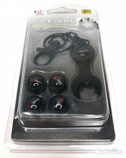 Колпачки на ниппеля - Type-R (с ключом/черный) (Се