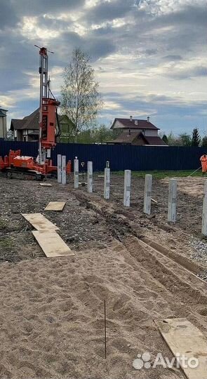 Железобетонные сваи под ключ установка