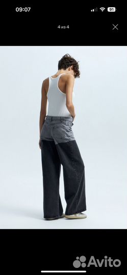 Джинсы Lime новые 36р градиент колорблок