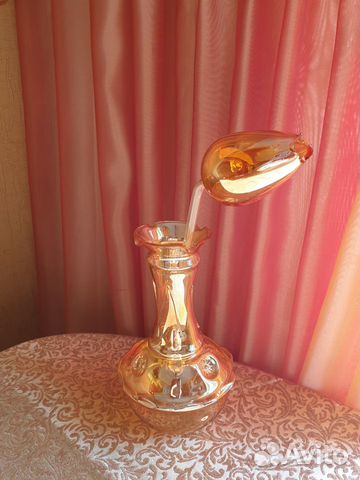 Стеклянный цветок с вазой, выдувное стекло